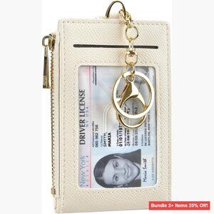 Slim RFID Blocking Card Holder Wallet with Keychain Front Pocket